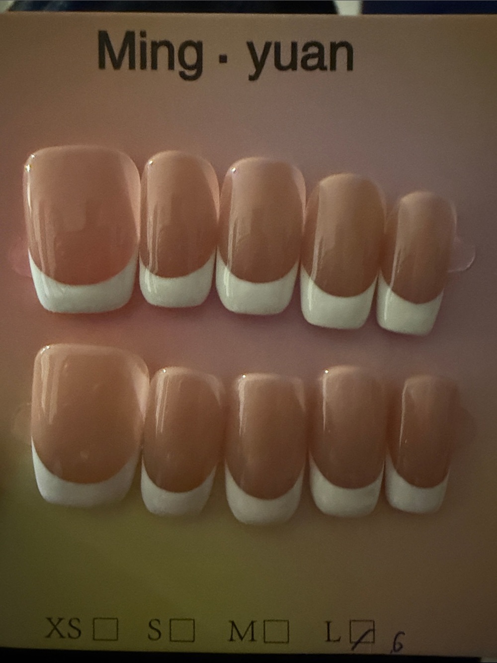 White French tip handmade acrylic Press-On Nails with White Tips